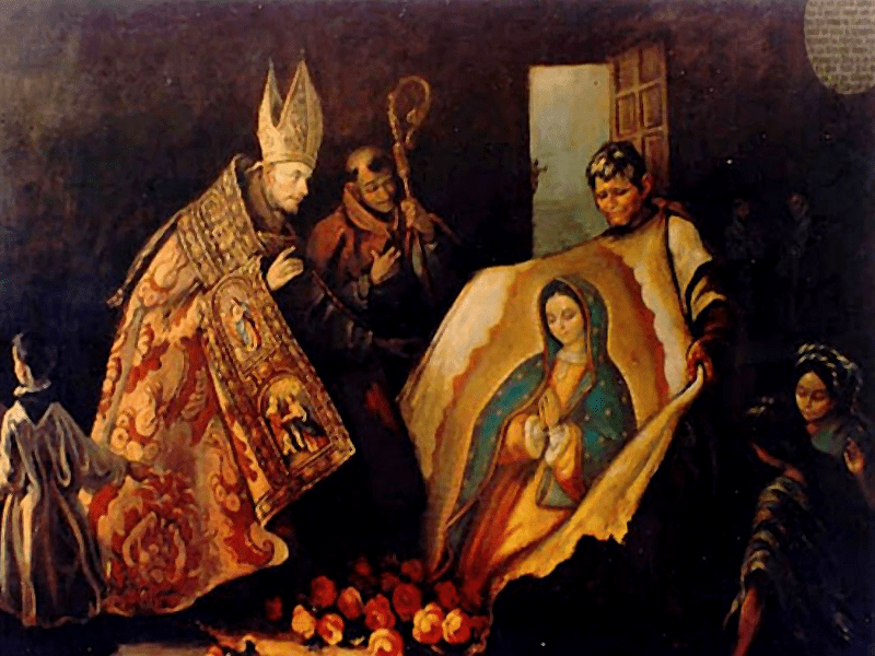 Apparitions de la Vierge Marie au Mexique Notre Dame de Guadalupe (en langue aztèque Celle qui écrase le serpent) Manto-guadalupe